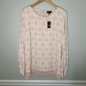 The Limited Pink Long Sleeve Layered Blouse